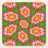 red lilies pattern vierkante kartonnen onderzetter (Voorkant)