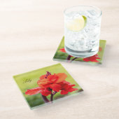 Red Lily Aangepaste naam Glazen Onderzetter (Schuin)