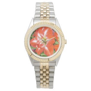 Red Lily Delights Horloge