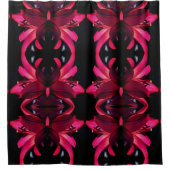 Red Lily Floral Abstract Art Pattern Douchegordijn (Voorkant)