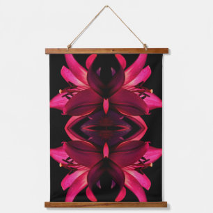 Red Lily Flower Art Abstract Hangend Wandkleed