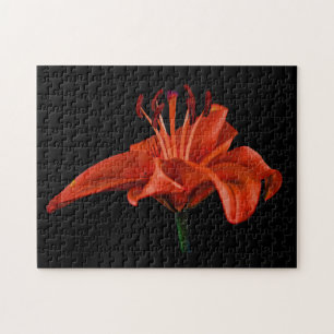 Red Lily op zwart Legpuzzel