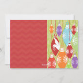 Red Lime Retro Merry et Bright Family Carte photo (Dos)