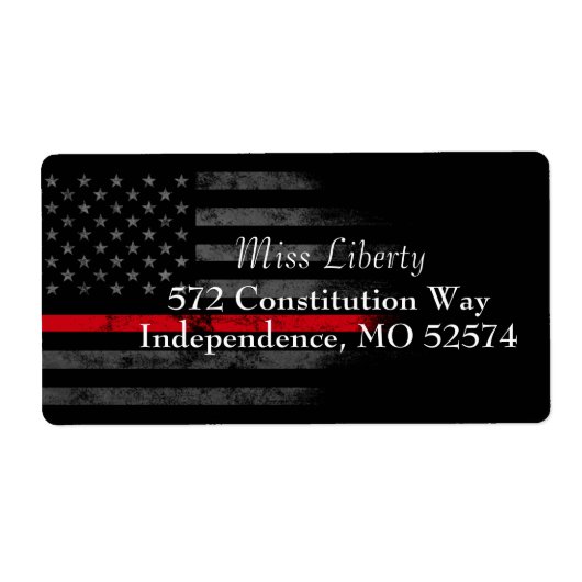 RED LINE  - Amerikaans vlaglabel Etiket (Voorkant)