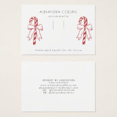 Red Line Art Candy Cane & Bow Hairclip Display  (Devant & derrière)