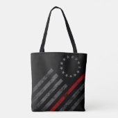 Red Line Betsy Ross American Flag Canvas tas (Achterkant)