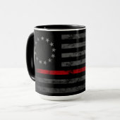 RED LINE  Betsy Ross American Flag Mok (Voorkant links)
