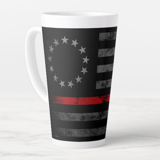 RED LINE Betsy Ross Amerikaanse vlag Latte Mok (Linkerhoek)