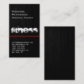Red Line Wood Motif Grey Fitness Carte de visite (Devant / Derrière)