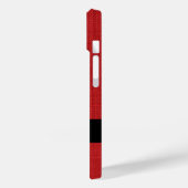 Red Linen Texture Photo met aangepaste naam Case-Mate iPhone Case (Achterkant / Links)