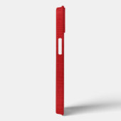 Red Linen Texture Photo met Monogram Case-Mate iPhone Case (Achterkant / Rechts)