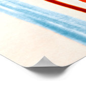 Red Lines Pattern. Horizontale illustratie lijn. Poster (Hoek)