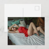 Red Lingerie Model Photography briefkaart (Voorkant / Achterkant)