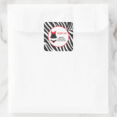 Red Lingerie Party Dank u Vierkante Sticker (Tas)