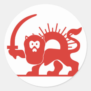 Red Lion met Sun, Iran Ronde Sticker