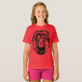 Red Lion T-Shirt | Colorful Lion Drawing (Voorkant volledig)