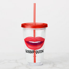 Red Lip Gossip Queen Tumbler Acryl Drinkbeker
