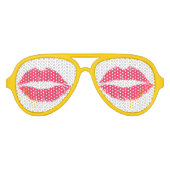 Red Lips Aviator Zonnebril (Voorkant)