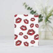 Red Lips Baiser Motif Valentine's Day Carte postal (Debout devant)