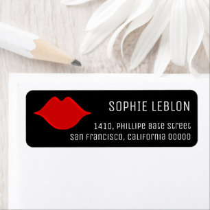 Red Lips Beauty Salon Mooi / Stijlvol Zwart Etiket