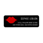 Red Lips Beauty Salon Mooi / Stijlvol Zwart Etiket (Voorkant)