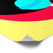 Red Lips Blue Lollipop Retro Yellow Poster Imprime (Coin)
