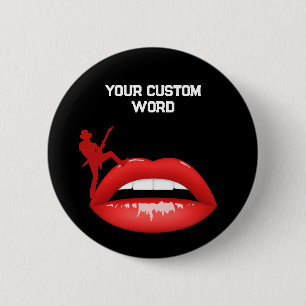 Red Lips en gitarist Button Patches zwart