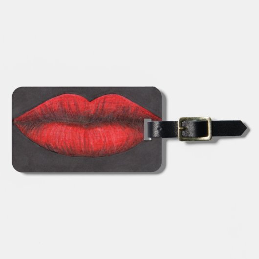Red Lips Graphic Bagagelabel (Voorkant horizontaal)
