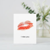 Red_lips, ik mis je. briefkaart (Staand voorkant)
