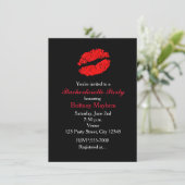 Red Lips KISS Bachelorette Party Invitation (Debout devant)