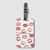 Red Lips Kiss Bagagelabel (Voorkant (verticaal))