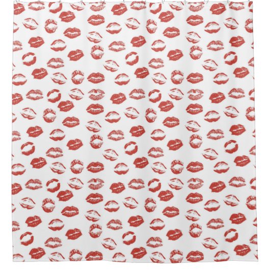 Red Lips Kiss Douchegordijn (Voorkant)