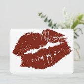Red Lips Kiss Kaart (Staand voorkant)