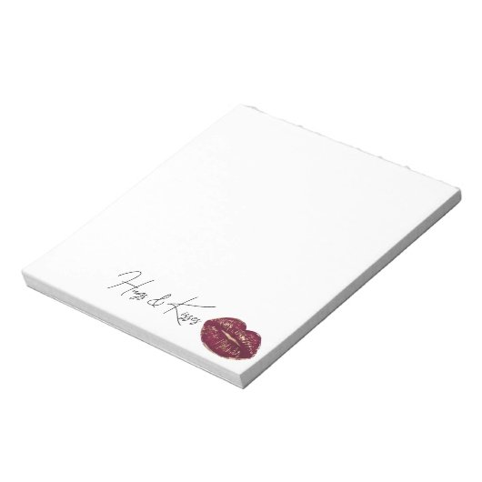 Red Lips Kiss Notitieblok (Gedraaid)