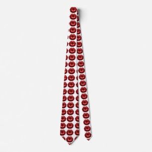Red Lips Kiss Print Stropdas