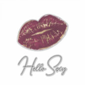 Red Lips Kiss Sticker (Voorkant)