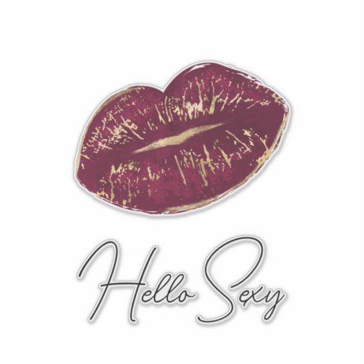Red Lips Kiss Sticker (Voorkant)