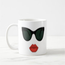 Red Lips Kiss Sunglazen Lip Boss Coffee Cup
