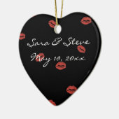 Red Lips Kiss  Wedding Heart Ornament (Links)