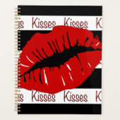 Red Lips Kisses Stried Day Planner Calendrier (Devant)