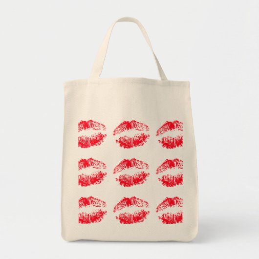 Red Lips Kissingende Canvas tas (Voorkant)