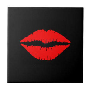 Red Lips kleine keramische Tegel Tegeltje