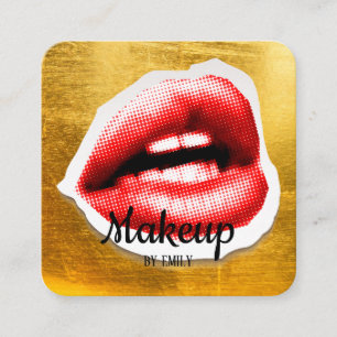 Red Lips make-up artist Vierkante Visitekaartje