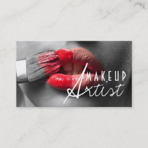 Red Lips make-up artistieke Cosmetology Visitekaar Visitekaartje