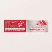 Red Lips, Makeup Artist, Loyalty Card Visitekaartjes (Buitenkant ongevouwen)