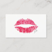 Red Lips Minimalist Makeup Artist Visitekaartje (Voorkant)