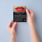 Red Lips, Modelleringsbureau, modelagent Advert Flyer (Hand)