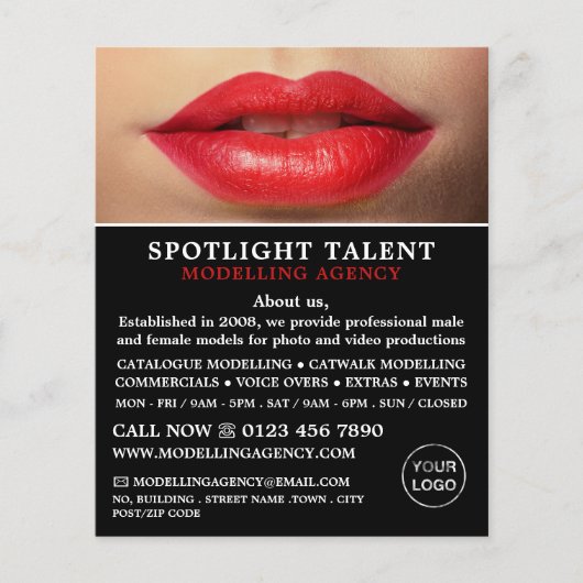 Red Lips, Modelleringsbureau, modelagent Advert Flyer (Voorkant)