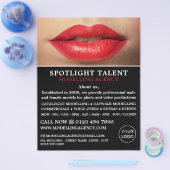 Red Lips, Modelleringsbureau, modelagent Advert Flyer (Enkel)