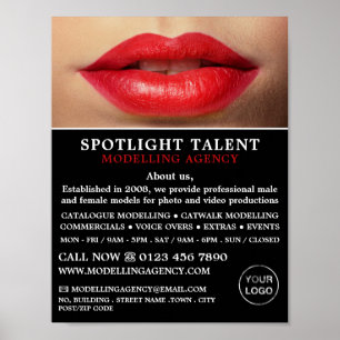 Red Lips, Modelleringsbureau, modelagent Advert Poster